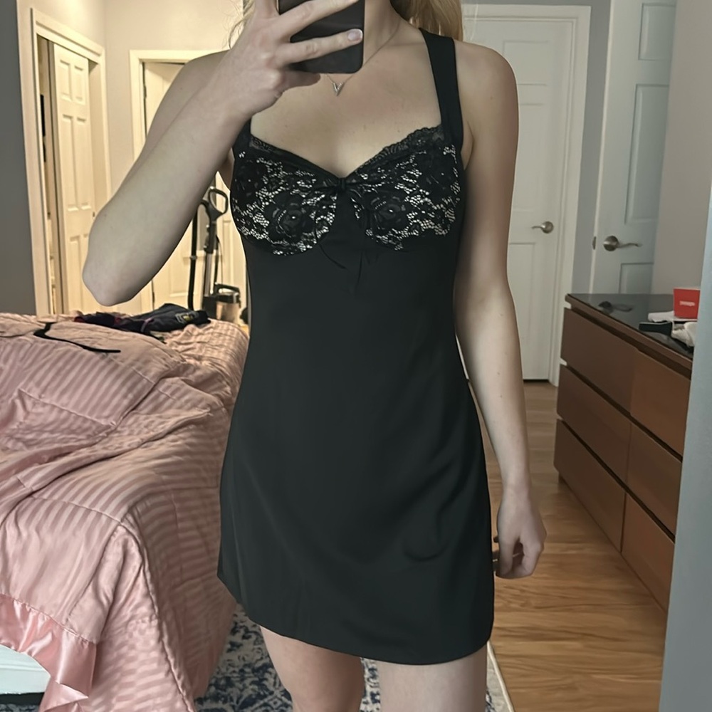 Black slip dress